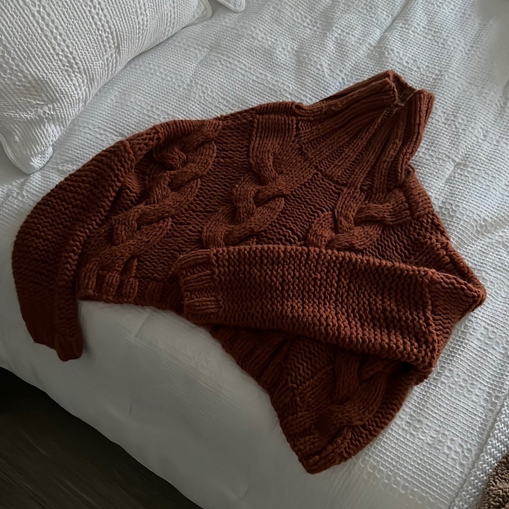 VICI Collection Oversized Crop Knit Sweater